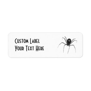 Big Black Creepy 3D Spider Label