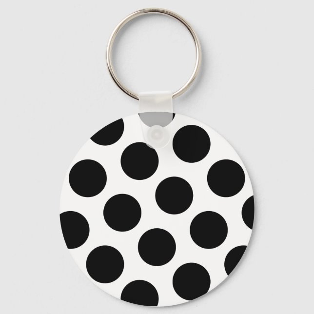 Big Black Diagonal Dots Keychain (Front)