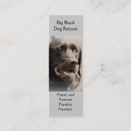 Big Black  Dog Rescue Bookmark Style Biz Card at Zazzle
