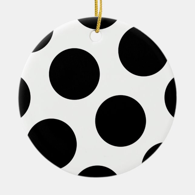 Big Black Dots Ceramic Ornament (Front)