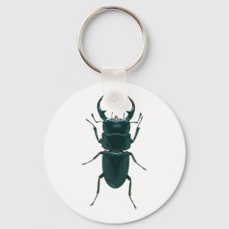 Big Black Dung Beetle Keychain