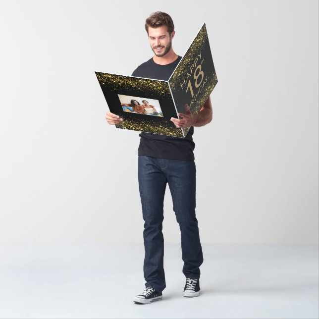 Big Black Gold 18th Birthday Card (In Situ)