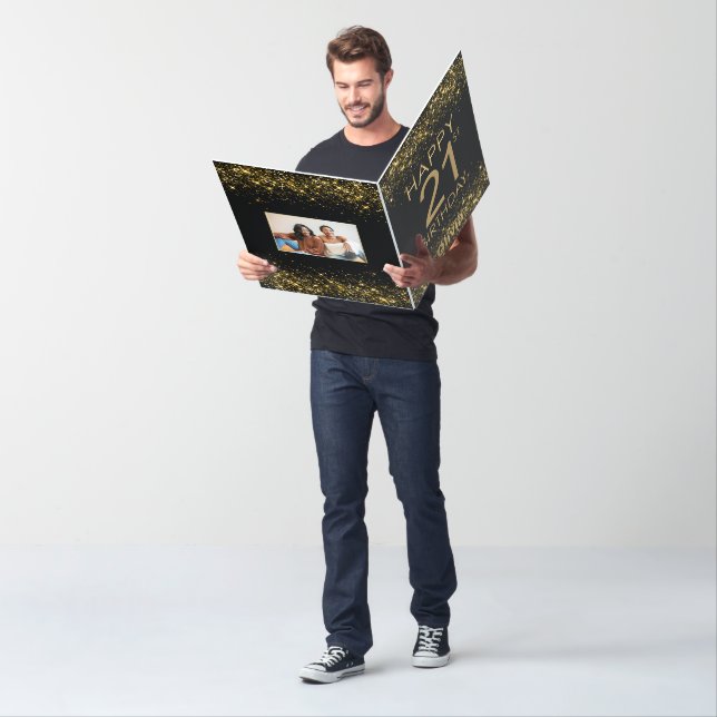 Big Black Gold 21st Birthday Card (In Situ)