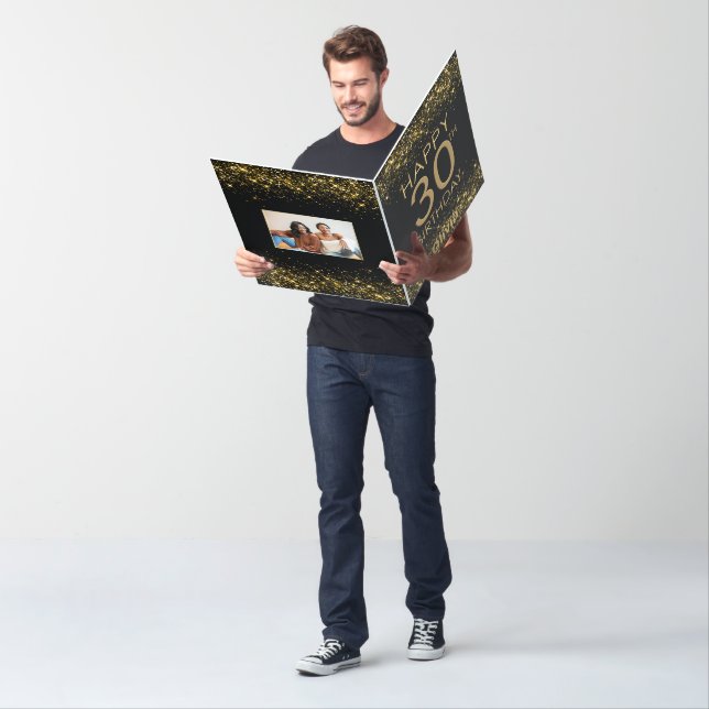 Big Black Gold 30th Birthday Card (In Situ)