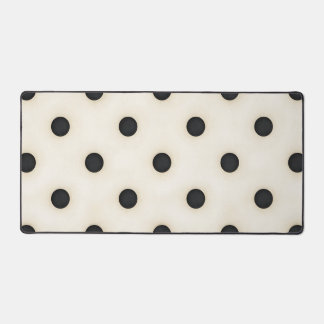 Big Black Polka Dots on Antique White Distressed Desk Mat