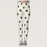 Big Black Polka Dots on Antique White Leggings<br><div class="desc">This bold and playful polka dot print shows that you are not afraid to draw attention to your legs.</div>
