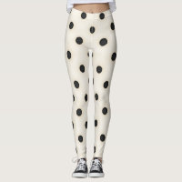 Big Black Polka Dots on Antique White