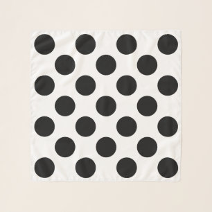 Big Black Polka Dots on White Jockey Silks Scarf