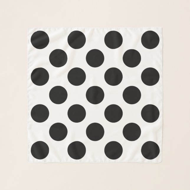 Big Black Polka Dots on White Jockey Silks Scarf (Front)