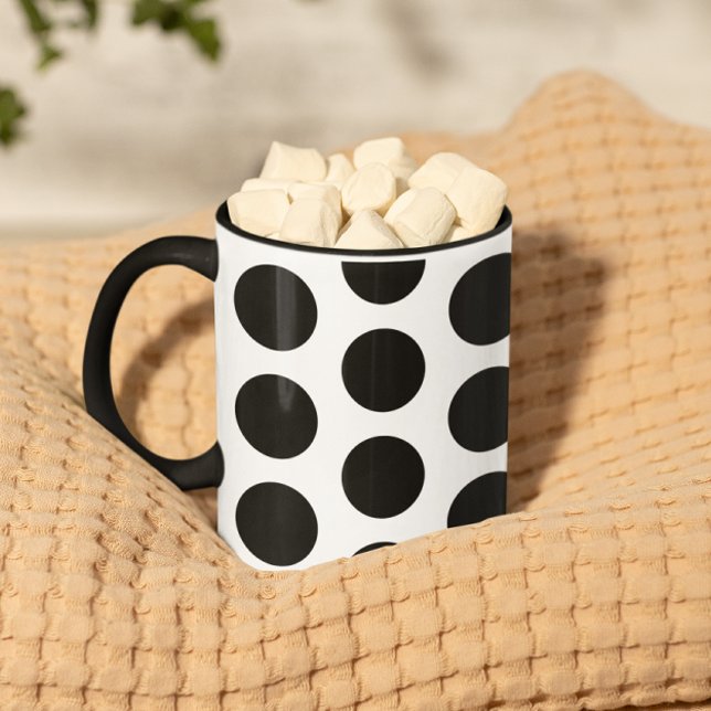 Big Black Polka Dots Pattern Mug (Big Black Polka Dots Pattern Mug)