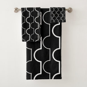 Big Black Scallops Bath Towel Set