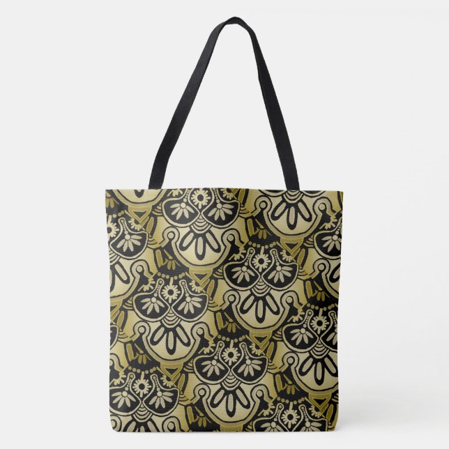 Big Black tote Tribal geometric Bag (Front)