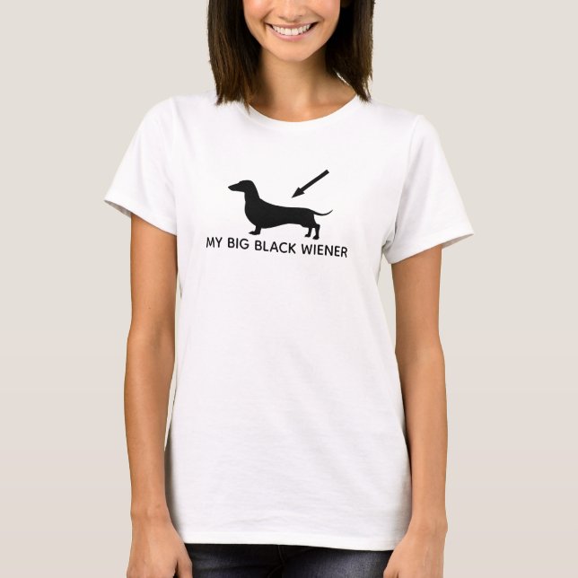 BIG BLACK WIENER DOG T-Shirt (Front)