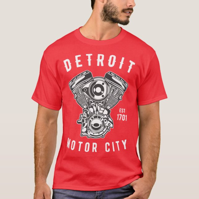 Big Block Motor City Michigan Enthusiast Novelty T-Shirt (Front)