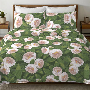 Big Bloom Camellia Charm Duvet Cover