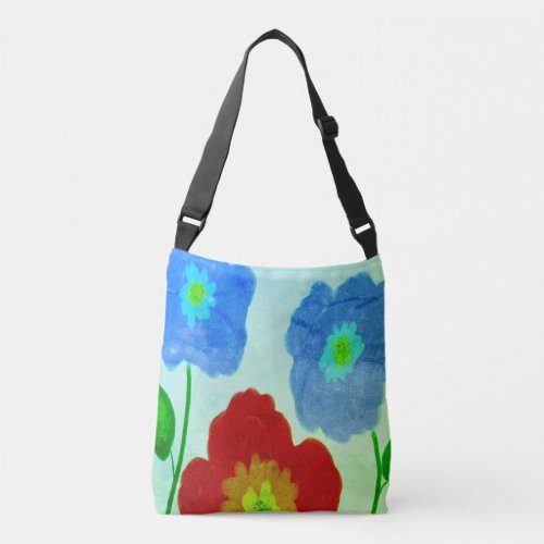 Big Blooms Abstract Art Crossbody Bag