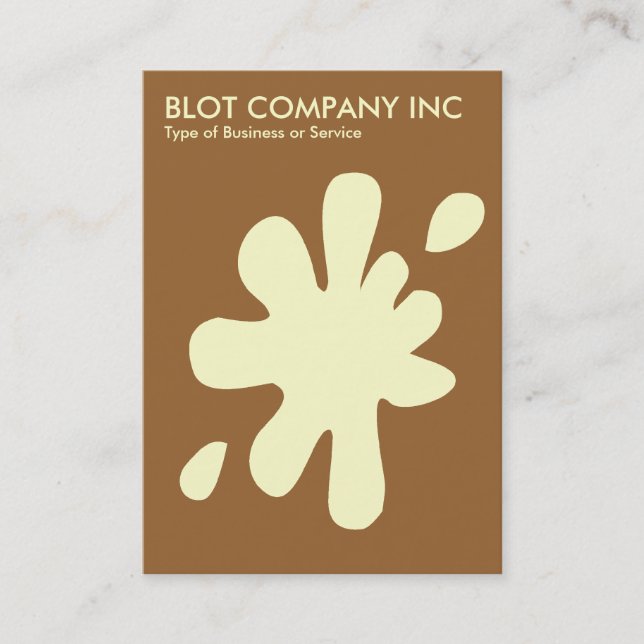 Big Blot - Cream on Brown 996633 Business Card (Front)