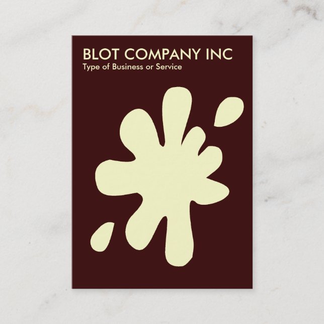 Big Blot - Cream on Dark Brown 330000 Business Card (Front)