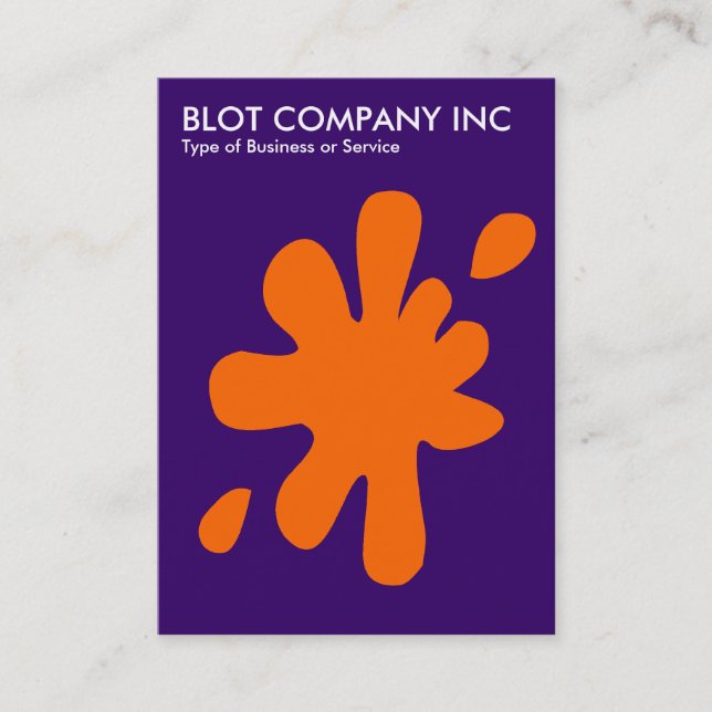 Big Blot - Orange on Deep Purple 330066 Business Card (Front)
