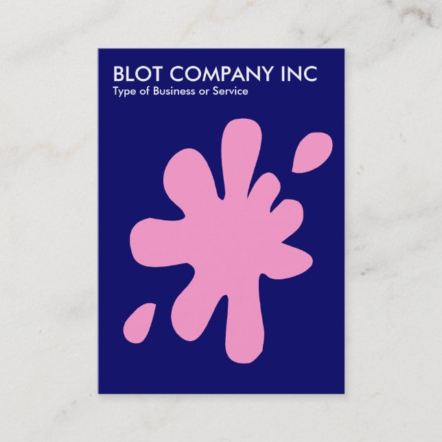 Big Blot - Pink on Dark Blue 000066 Business Card (Front)