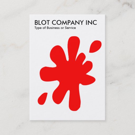 Customizable Big Blot - Red on White Business Card Templates
