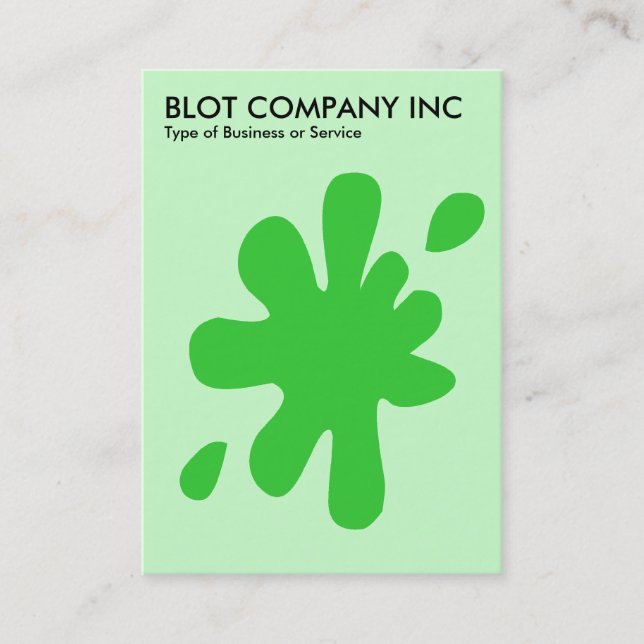 Big Blot - Spring Green on Pale Green CCFFCC Business Card (Front)