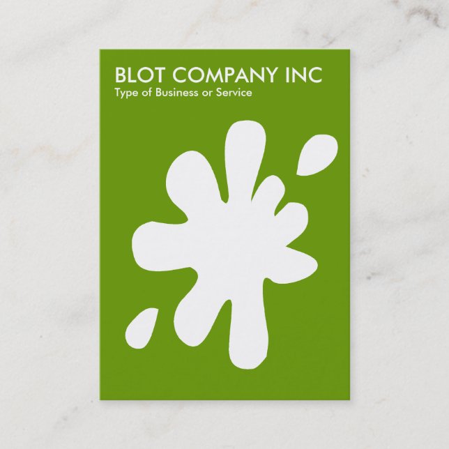 Big Blot - White on Green 669900 Business Card (Front)