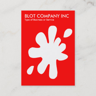 Big Blot - White on Red FF0000 Business Card