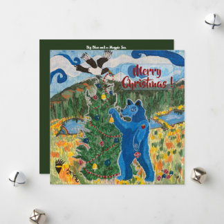 Big Blue and a Magpie Too - Holiday Card
