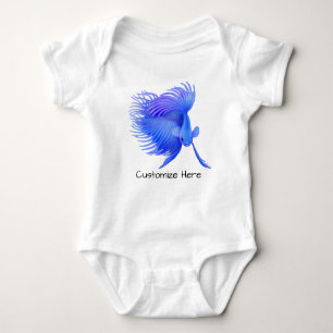 Big Blue Betta Fish Customizable One Pc Baby Bodysuit
