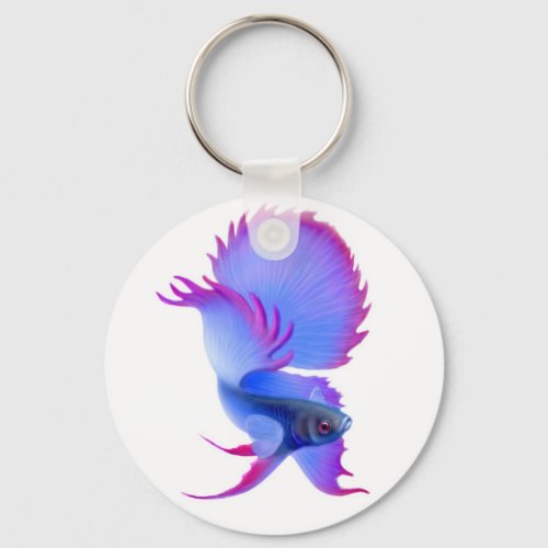 Big Blue Betta Fish Keychain