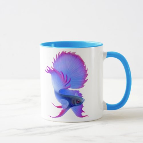 Big Blue Betta Fish Mug