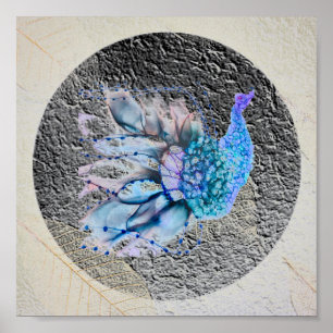 “Big Blue Bird” 8” x 8”Framed and Matted Poster