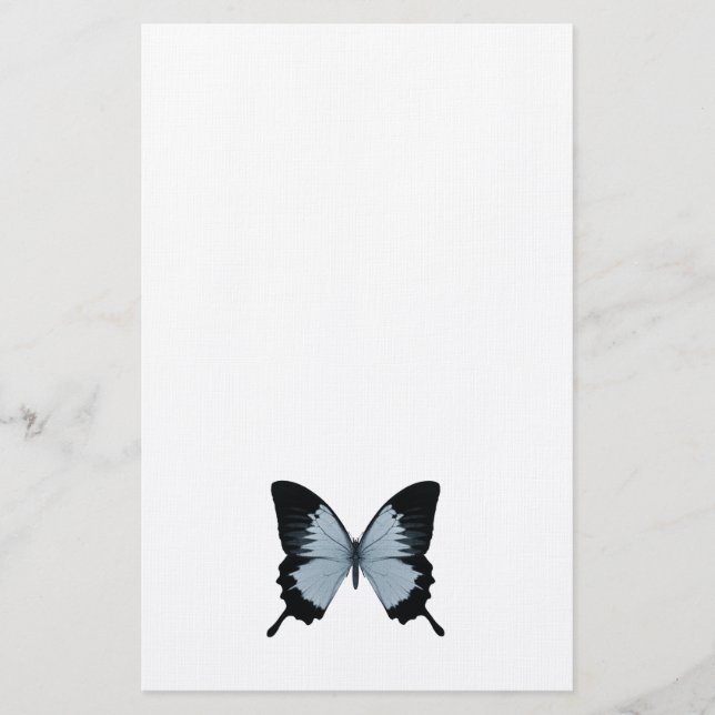 Big Blue & Black Butterfly Stationery (Front)