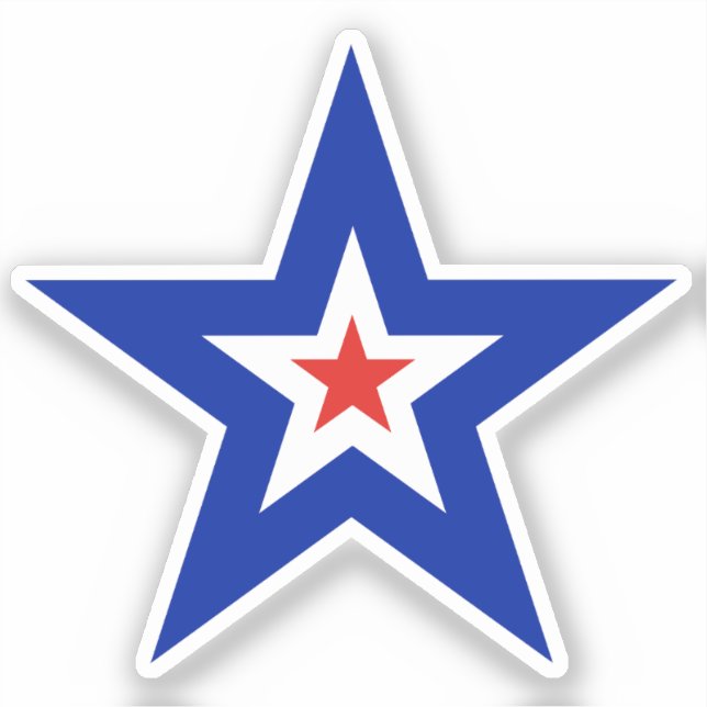 Big Blue Border Patriotic American Kiss-Cut Vinyl Sticker (Front)