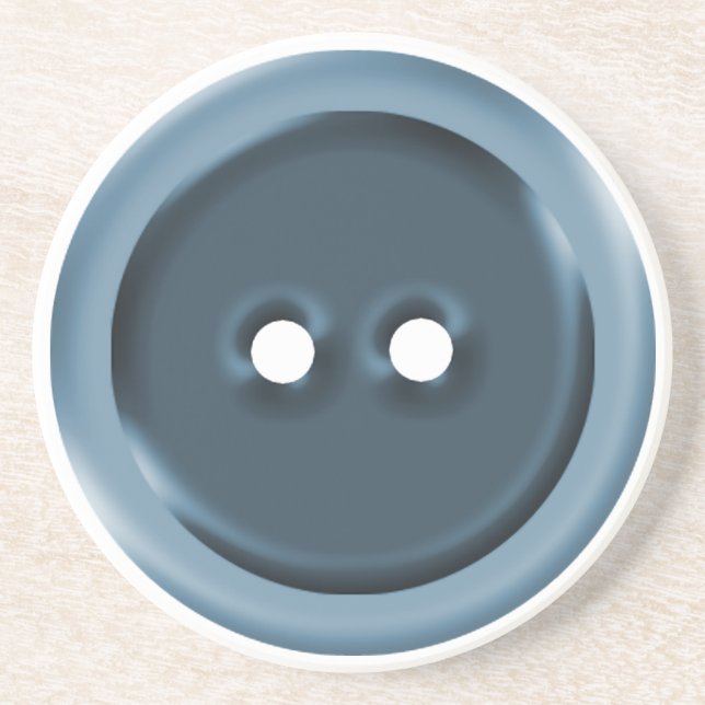 Big Blue Button Sandstone Coaster (Front)