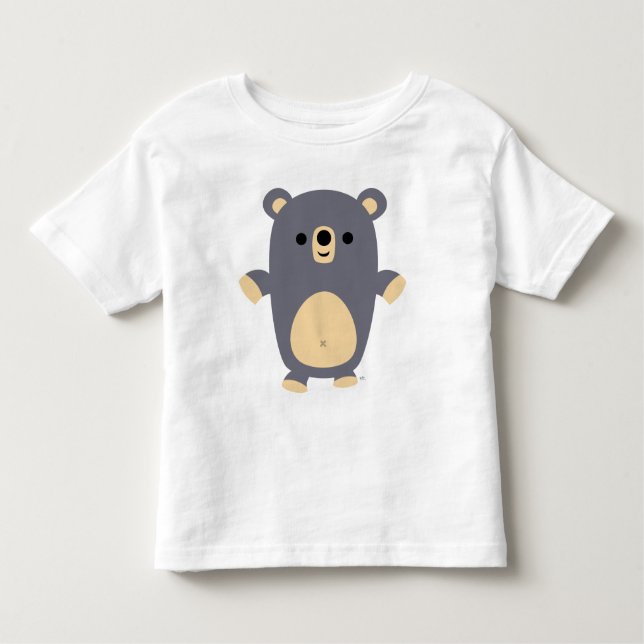 Big Blue Cartoon Bear Kids T-shirt (Front)