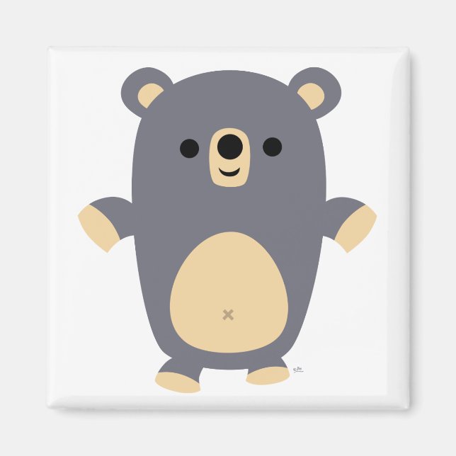 Big Blue Cartoon Bear magnet (Front)
