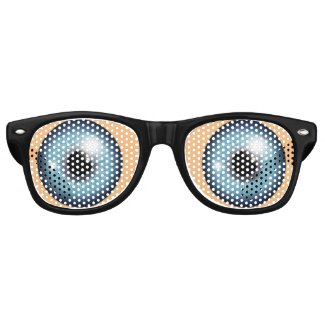 Big Blue Cartoon Eyes (Add Your Background Color) Retro Sunglasses