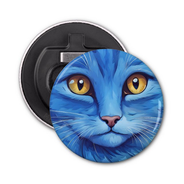 Big Blue Cat Bottle Opener (Front)