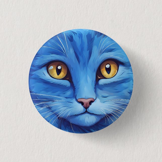 Big Blue Cat. Button (Front)