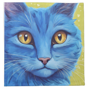 Big Blue Cat Cloth Napkin