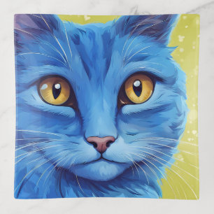 Big Blue Cat Trinket Tray