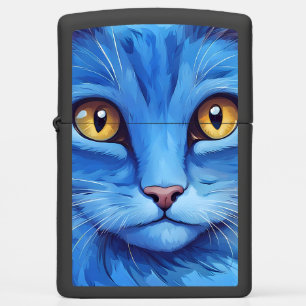 Big Blue Cat Zippo Lighter