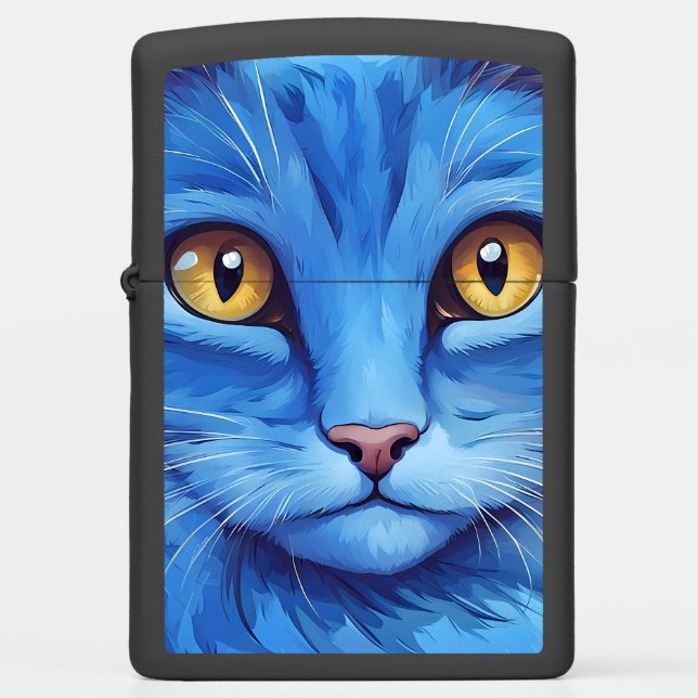 Big Blue Cat Zippo Lighter (Front)