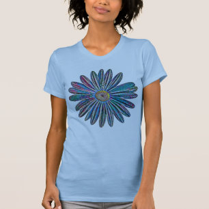 Big Blue Daisy Flower Art T-Shirt