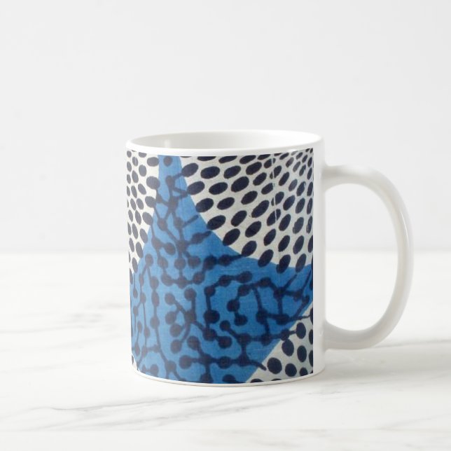 Big blue Dot Circle West African print mug (Right)