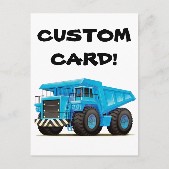Big Blue Dump Truck Postcard (Front)