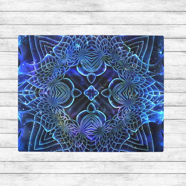 Big Blue Electric Galactic Geometry Metal Print (Creator Uploaded)