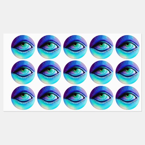 Big Blue Eye Horror Labels
